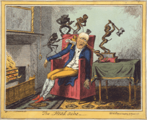 George Cruikshank: The Head Ache, 1819