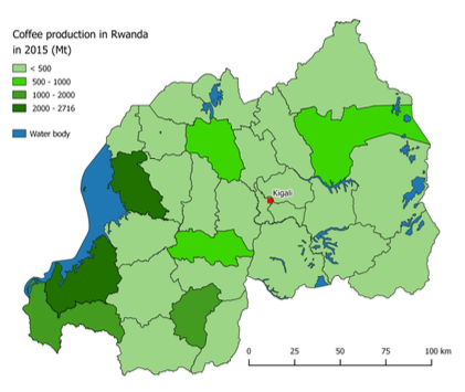 Kaffeeanbaugebiete in Ruanda