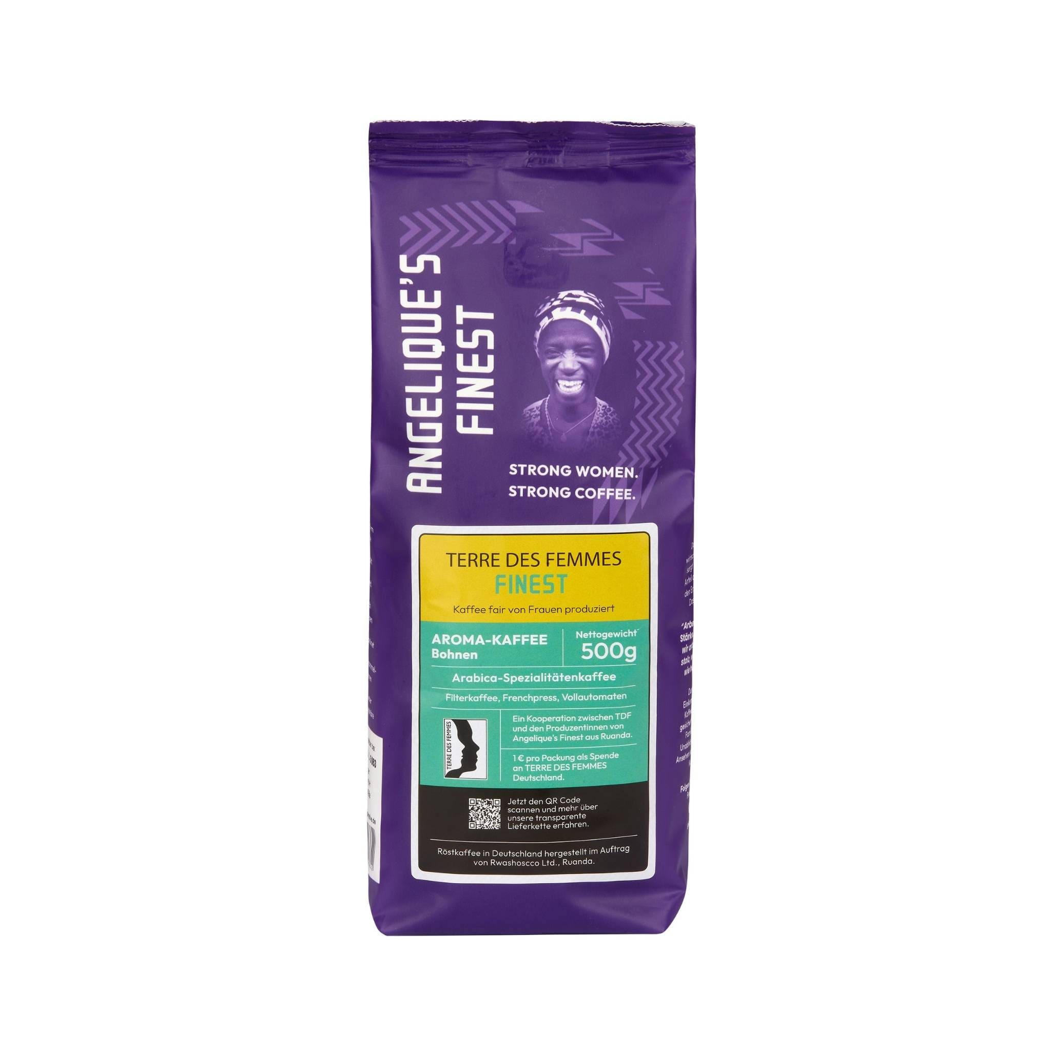 500g TERRE DES FEMMES FINEST Aroma Kaffee ganze Bohne 500g Packung TERRE DES FEMMES FINEST Aroma Kaffee ganze Bohnen