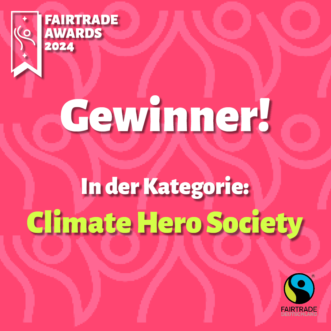 Logo Fairtrade Awards 2024 - Gewinner in der Kategorie "Climate Hero Society"
